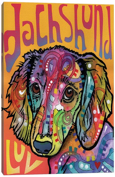 Dachshund Luv Canvas Art Print - Best Selling Dog Art