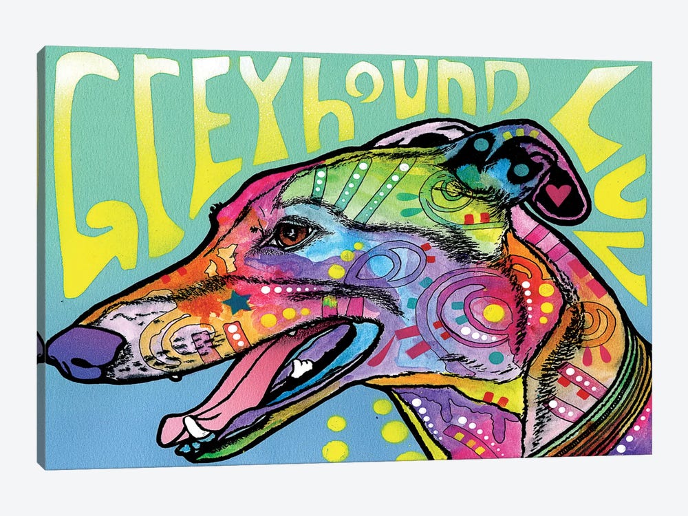 Greyhound Luv by Dean Russo 1-piece Canvas Wall Art