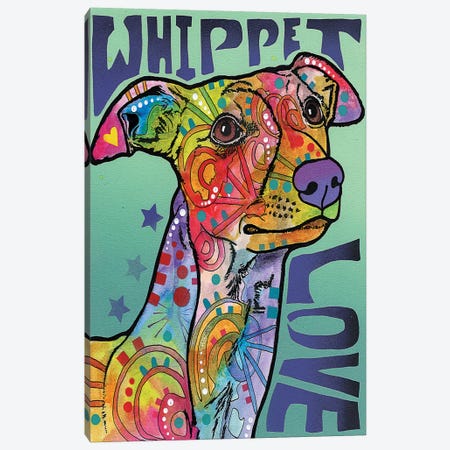 Whippet Love Canvas Print #DRO254} by Dean Russo Canvas Print