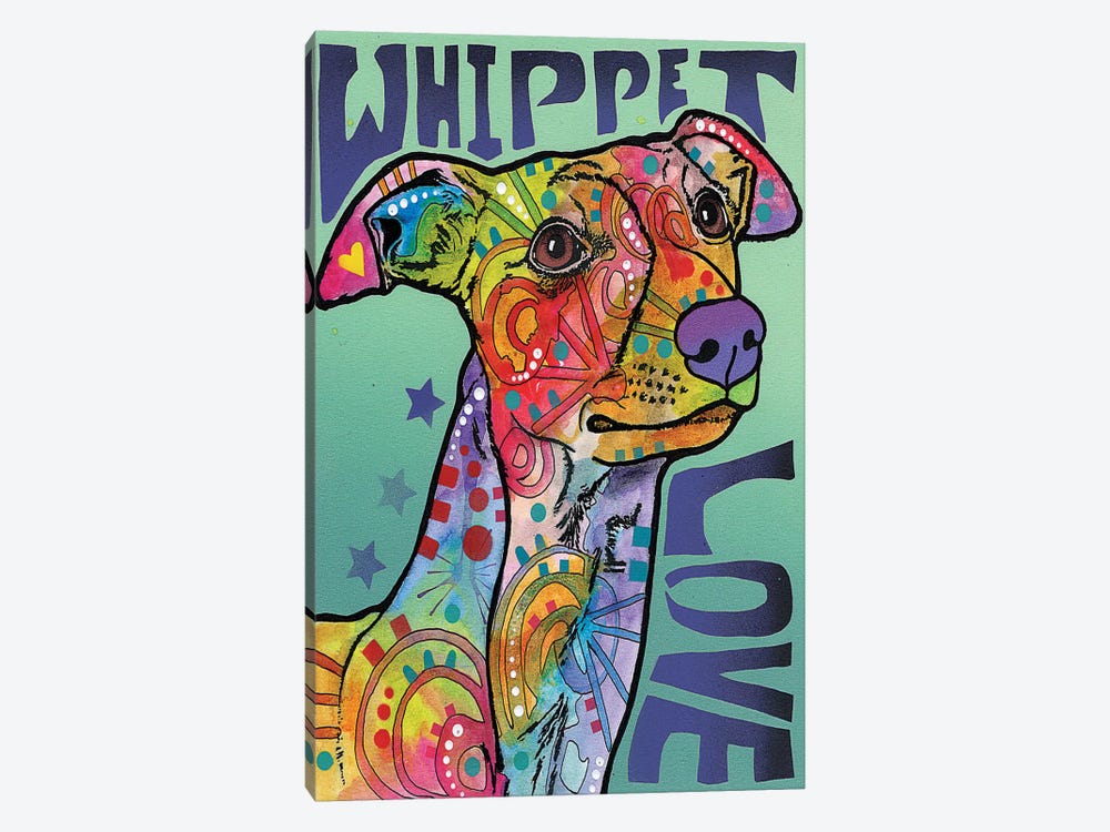 Whippet Love by Dean Russo 1-piece Canvas Print