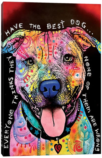Best Dog Canvas Art Print - Pit Bull Art