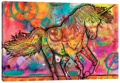Unicorn Canvas Art Print - Large Colorful Accents