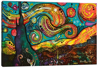 Starry Night Canvas Art Print - Colorful Art