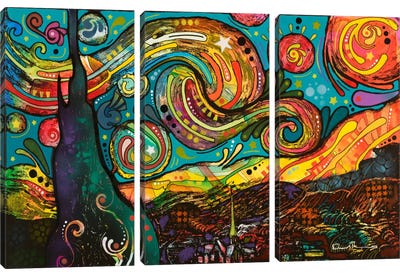 Starry Night Canvas Art Print - 3-Piece Pop Art