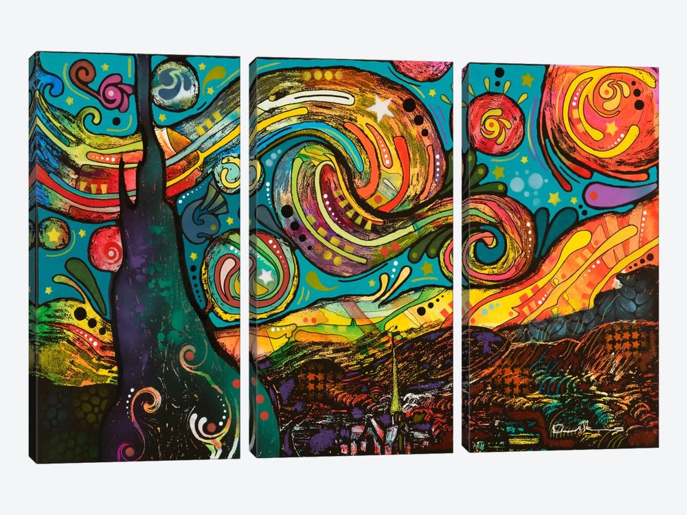 Starry Night by Dean Russo 3-piece Canvas Wall Art