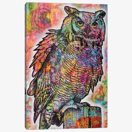 Owl Perch Canvas Print #DRO303} by Dean Russo Canvas Wall Art