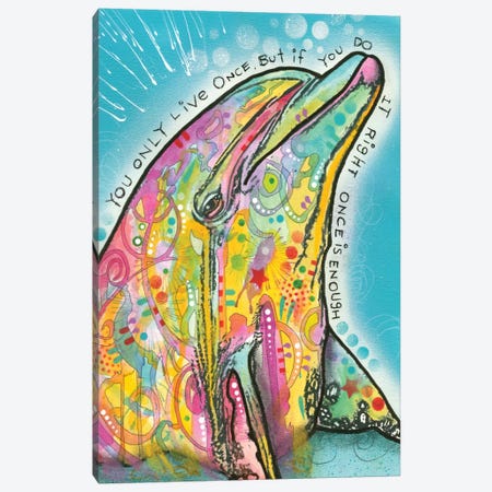 Dolphin Canvas Print #DRO315} by Dean Russo Canvas Art