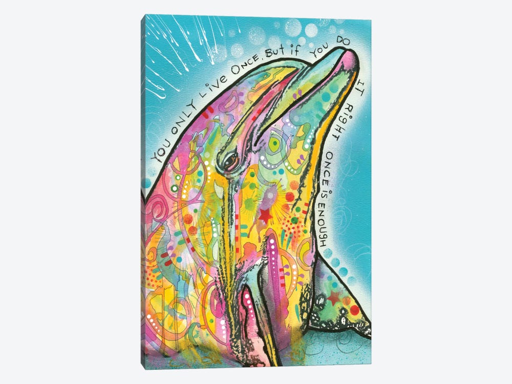 Dolphin by Dean Russo 1-piece Canvas Art Print