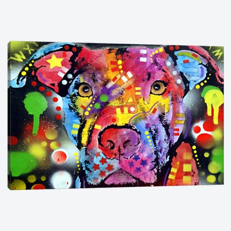 The Brooklyn Pit Bull Canvas Print #DRO37} by Dean Russo Canvas Wall Art