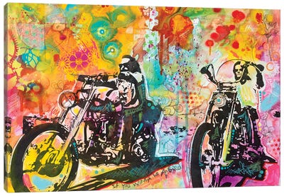 Easy Rider Canvas Art Print - Large Colorful Accents