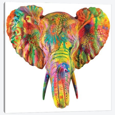 Elephant Bust Canvas Print #DRO388} by Dean Russo Canvas Artwork