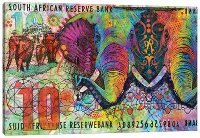Elephants, South African Reserve Bank Canvas Art Print