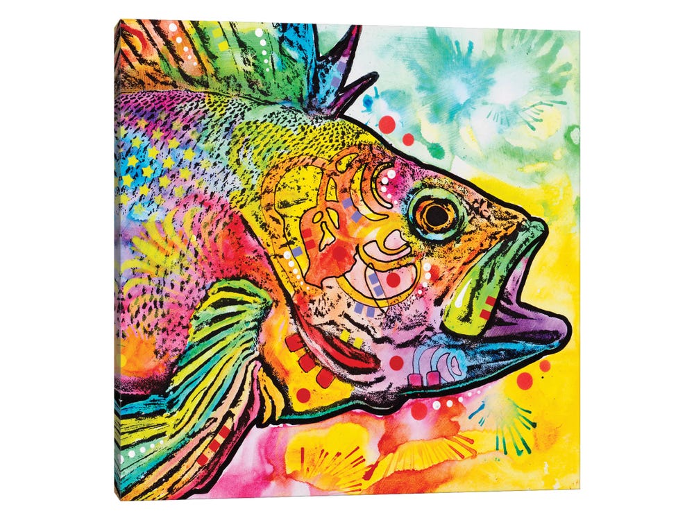 Colorful Fish Large Acrylic Abstract Painting Texture Wall Art Modern