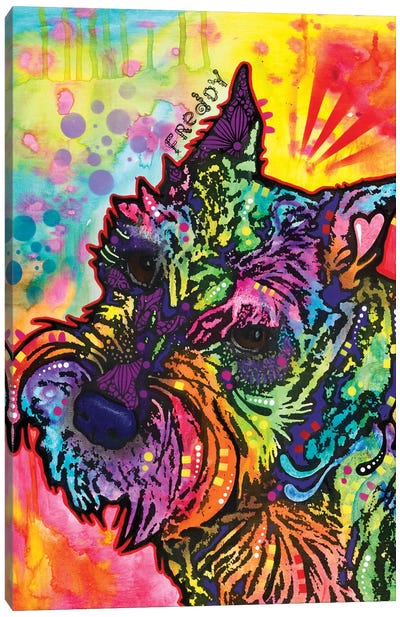 Freddy The Schnauzer Canvas Art Print - Pet Industry