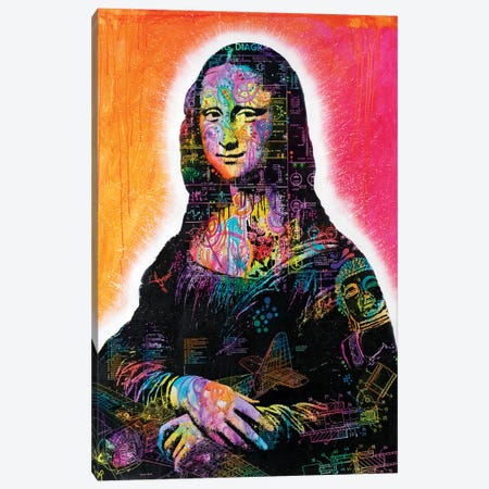 Mona Lisa Peaking Canvas Print #DRO473} by Dean Russo Canvas Artwork
