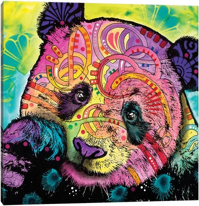 Psychedelic Panda Canvas Art Print - Dean Russo