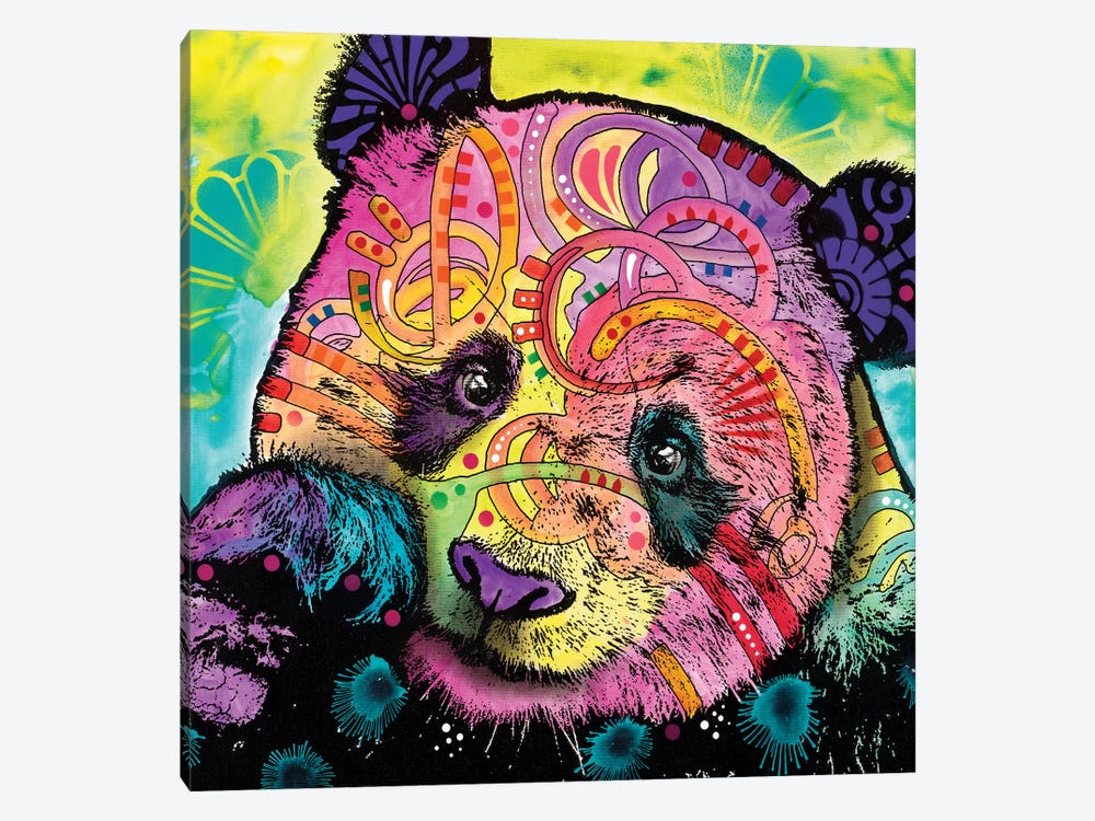 Psychedelic Panda by Dean Russo 1-piece Canvas Art Print