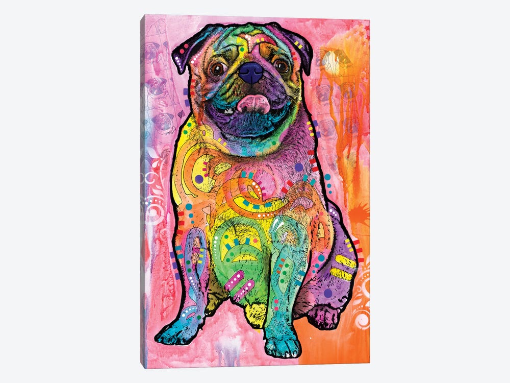 Pugs & Kisses by Dean Russo 1-piece Canvas Wall Art