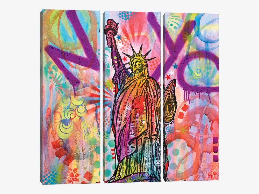 Statue Of Liberty by Dean Russo 3-piece Canvas Print