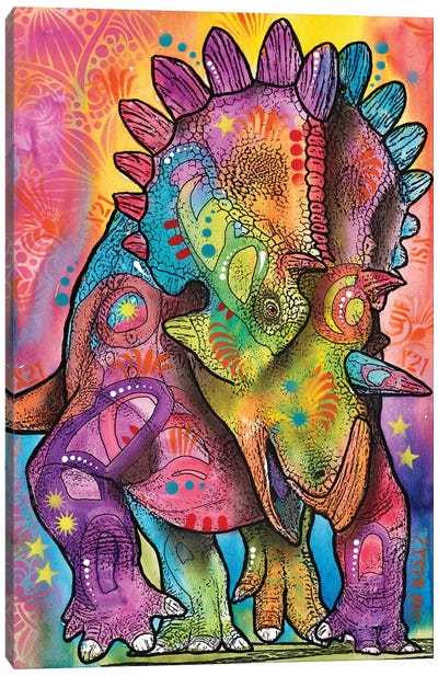 Triceratops Canvas Art Print - Kids Dinosaur Art
