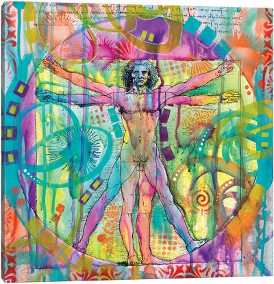Vitruvian Man Canvas Art Print - Dean Russo