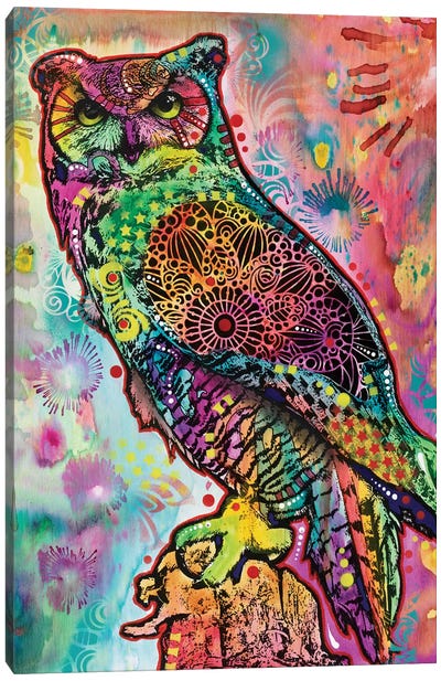 Wise Owl Canvas Art Print - Owl Art