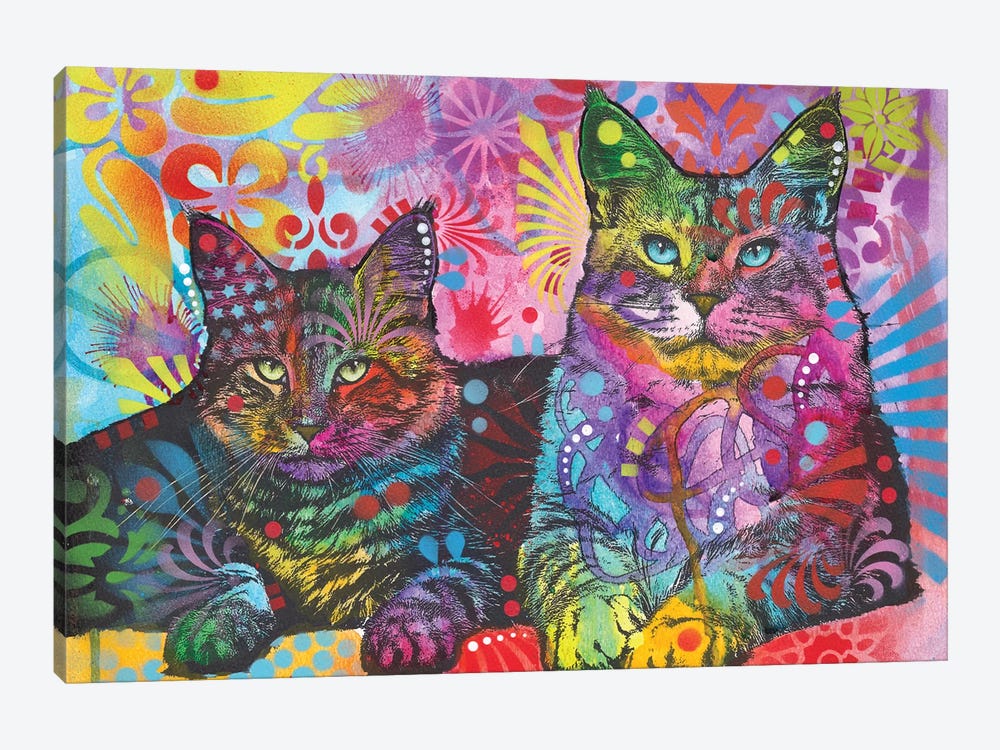 2 Cats by Dean Russo 1-piece Canvas Wall Art