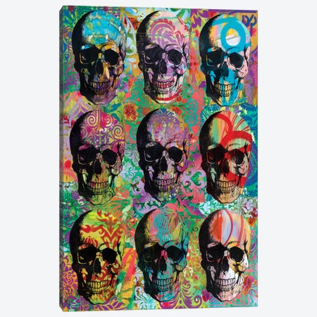 9 Skulls Canvas Print #DRO565} by Dean Russo Canvas Art Print