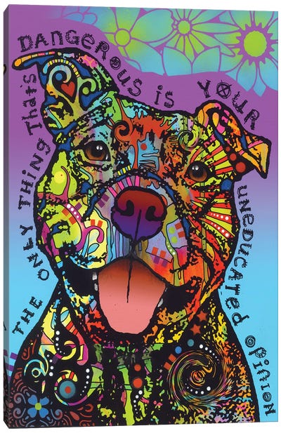Dangerous Canvas Art Print - Rescue Dog Art