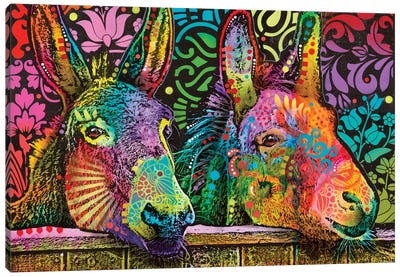Donkeys Canvas Art Print - Dean Russo