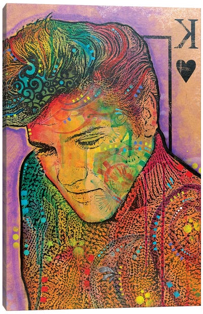 Elvis, King Of Hearts Canvas Art Print - Sixties Nostalgia Art