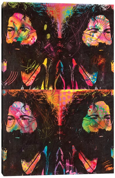 Four Jerrys Canvas Art Print - Jerry Garcia