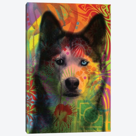 Husky's Eye Canvas Print #DRO586} by Dean Russo Art Print