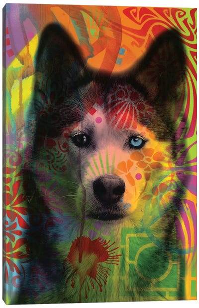 Husky's Eye Canvas Art Print - Siberian Husky Art