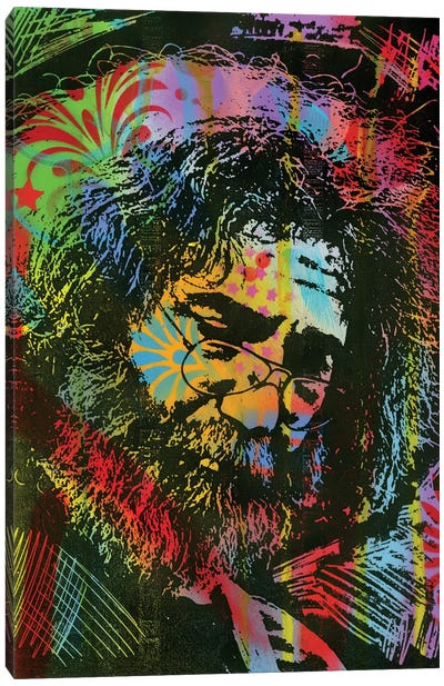 Jerry Garcia Playing Canvas Art Print - Blues Music Art