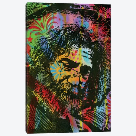 Jerry Garcia Playing Canvas Print #DRO590} by Dean Russo Canvas Art Print