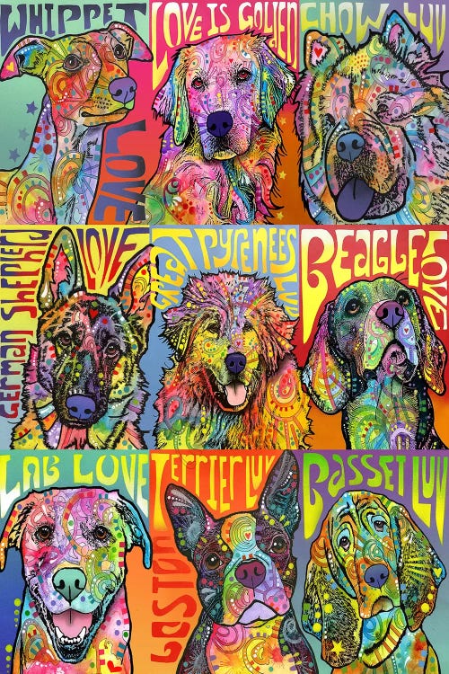 Nine Up Of Dogs