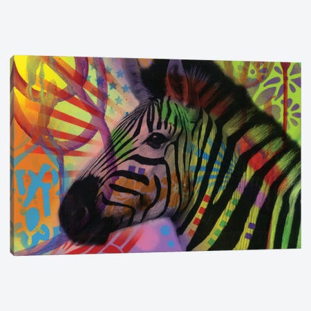 Zebra Canvas Print #DRO618} by Dean Russo Canvas Artwork