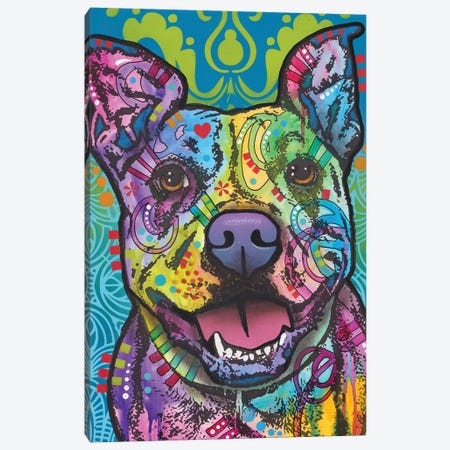 Butters, Pit Bull Canvas Print #DRO625} by Dean Russo Canvas Artwork