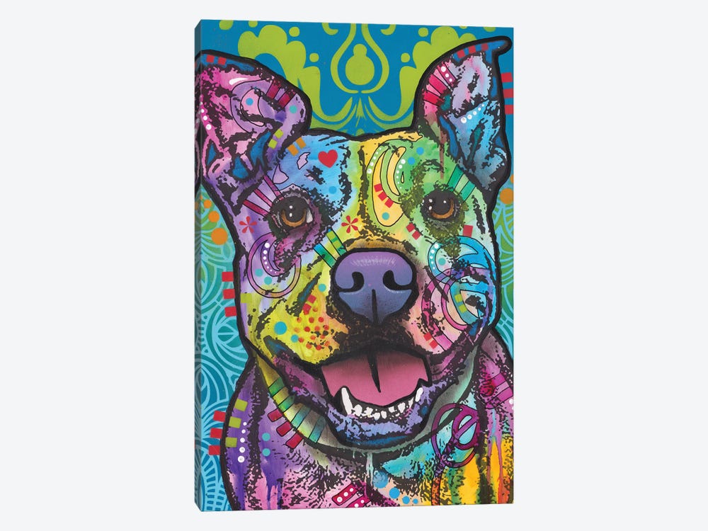 Butters, Pit Bull by Dean Russo 1-piece Canvas Wall Art