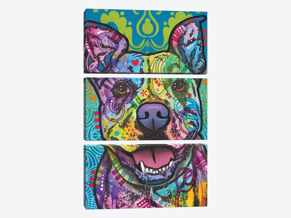 Butters, Pit Bull by Dean Russo 3-piece Canvas Art