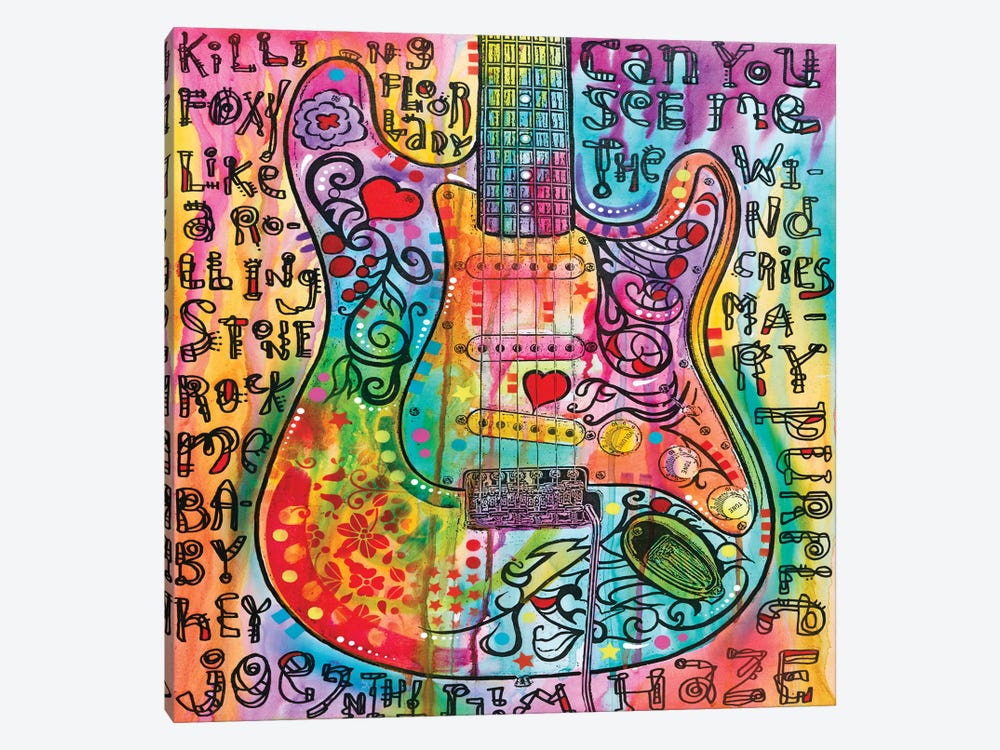 Jimi's Guitar by Dean Russo 1-piece Art Print