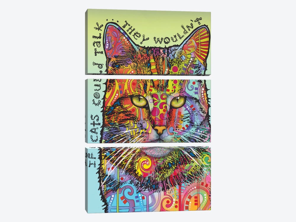 If Cats Could Talk by Dean Russo 3-piece Canvas Art Print
