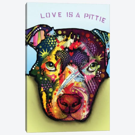 Love Is A Pittie Canvas Print #DRO680} by Dean Russo Canvas Art Print