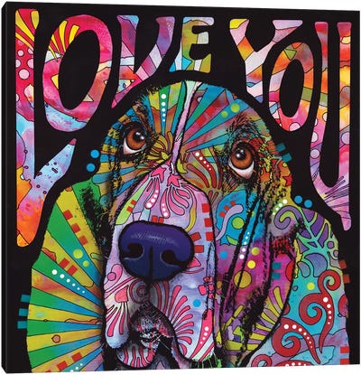 Love You Basset Canvas Art Print - Dean Russo
