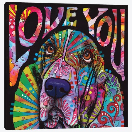 Love You Basset Canvas Print #DRO682} by Dean Russo Art Print