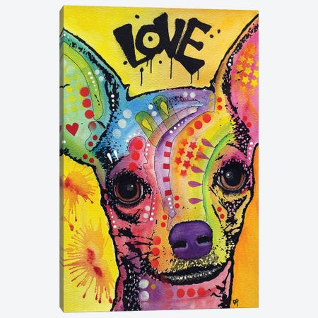 Chihuahua Drip Love Canvas Print #DRO735} by Dean Russo Canvas Wall Art