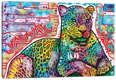 Electric Leopard Canvas Art Print - Dean Russo
