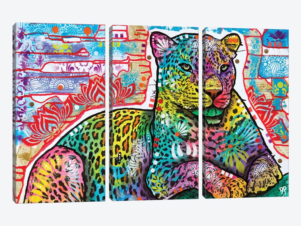 Electric Leopard by Dean Russo 3-piece Art Print