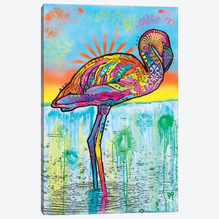 Pink Flamingo Canvas Print #DRO873} by Dean Russo Canvas Wall Art